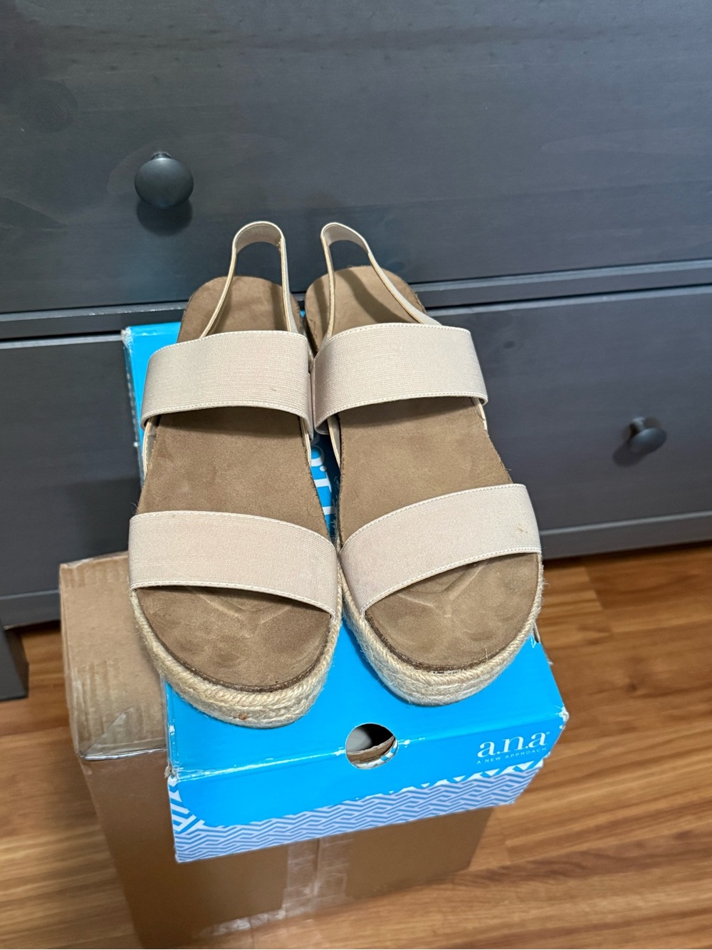 a.n.a Neutral Tan Espadrille Slingback Sandals